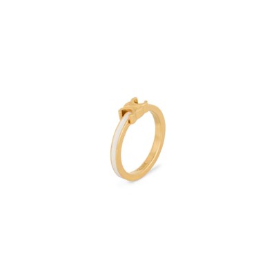 CELINE TRIOMPHE RING IN ENAMEL AND BRASS WITH GOLD FINISH 461NL6BRE.01GI